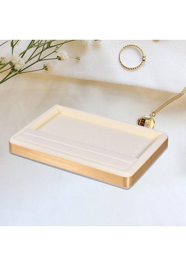 Homyl Takı Teşhir Organizatör Tutucu Küpe Yüzük Saklama Bej Bej