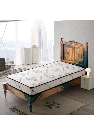 Babyhopeankara Heyner Garden Ortopedik Tek Kişilik Yatak Bambu Desen Yaylı Yatak