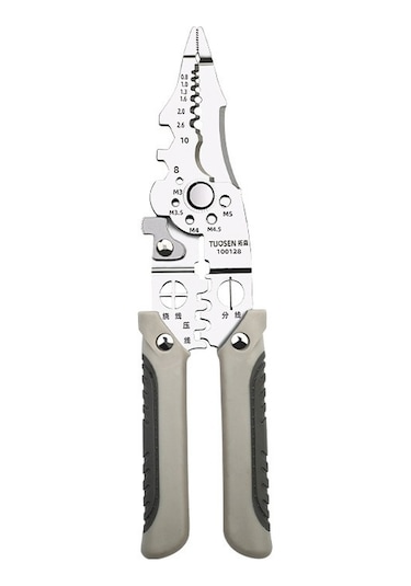 Çok Fonksiyonlu Tel Sıyırma Elektrikçi Kablo Soyma Pensesi Gümüş