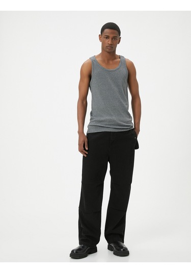 Koton Basic Atlet Yuvarlak Yaka Pamuk Karışımlı Gri 4sam30007mk Gri