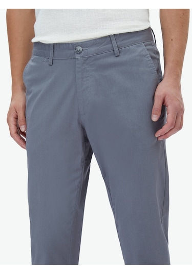Kip Gri Dokuma Regular Fit Casual Pamuk Karışımlı Pantolon Gri