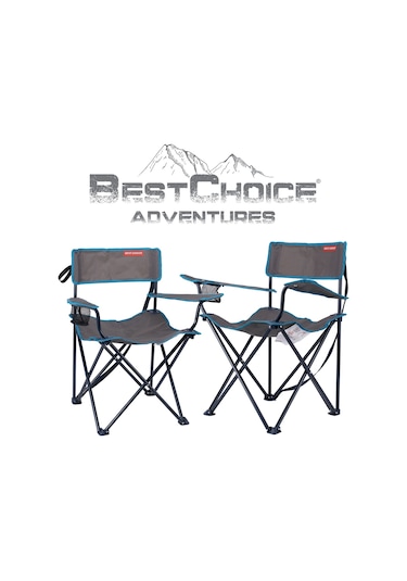 Best Choice 2'li Kamp Sandalyesi Gri-Mavi