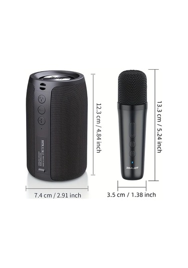 Xuweiwei Zealot S32 5w Kablosuz Hoparlör Black Kompakt Tasarım Çift Mikrofon Berrak Ses Güçlü Bass Tws Çift Eşleme 1800mah Pil 12 Saat Çalma