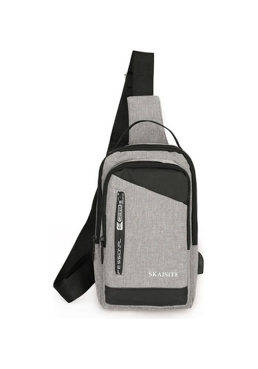 Skaisite Outdoor Erkek Crossbody Büyük Boy Göğüs Çantası Gri Gri