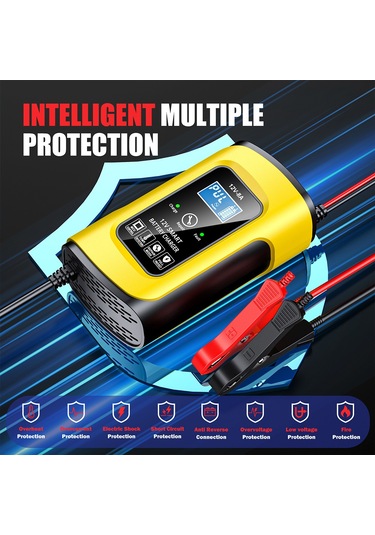 Reedark 12v 8a Akıllı Şarj Cihazı - Lcd Ekranlı, Otomatik Sıcaklık Ayarlı, Araç Ve Motosiklet Aküleri İçin