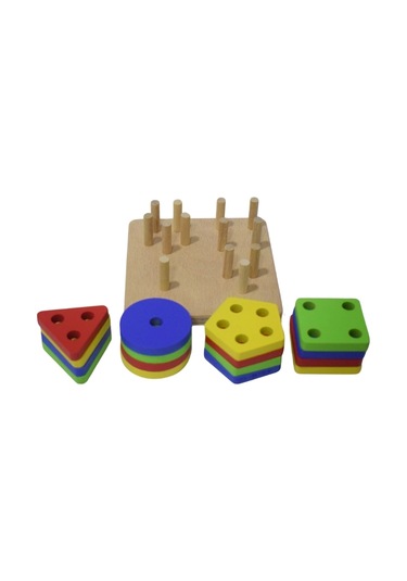 Eğitici Ahşap Kare Geometrik Zeka Oyunu 17 Parça Kokusuz, Sağlıklı, Boyası Çıkmaz