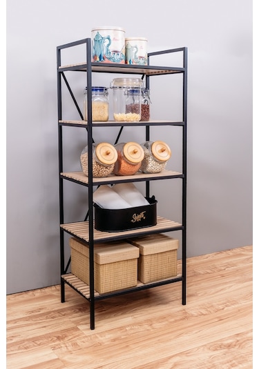 Mutfak Rafı Malzeme Dolabı Çok Amaçlı 5 Raflı Mikrodalga Dolabı