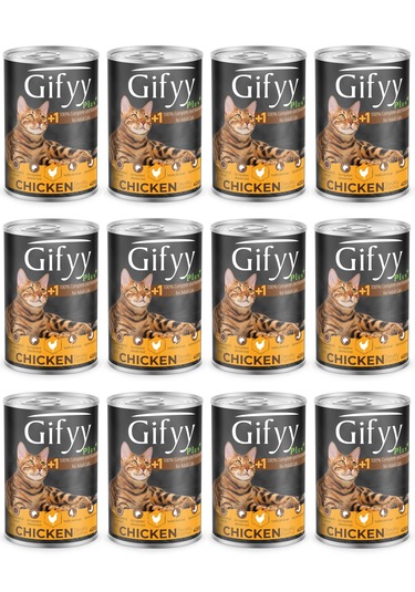 Gifyy 400 Gr Tavuk Parçalı Kedi Maması 12 Adet