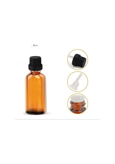 Ziylanambalaj 50Cc Kahverengi Cam Şişe,Tıpalı Kapak,Içten Damlalıklı, 50 Adet