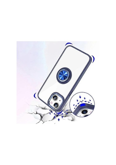 İphone Uyumlu 15 Ring Kickstand Koruyucu Telefon Kılıfı Şeffaf Akrilik+tpu Elektrokaplama Kapak