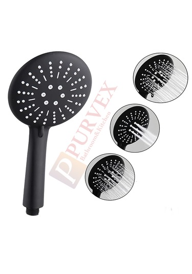 Black Sun 3 Fonksiyonlu Duş Başlığı Sürgülü Duş Seti Siyah 1.5 M Siyah