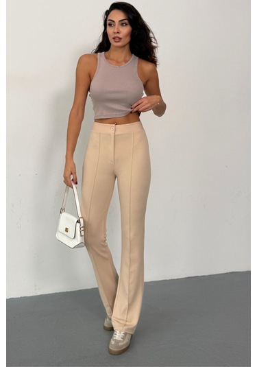 Krep Kumaş Likralı Kadın Palazzo Pantolon 3'lü Set Çok Renkli