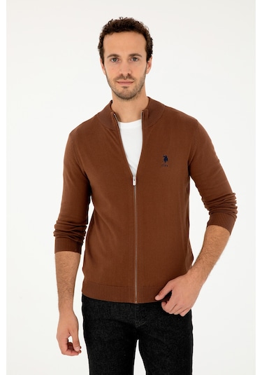 U.s. Polo Assn. Erkek Kahverengi Hırka Triko 50293526-vr029 Kahverengi