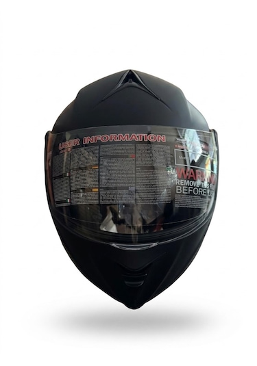 Mat Siyah Motor Kaskı Md 808