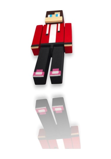 Loy3d Minecraft - Mikey Ve Jj 12 Cm Oynar Kol Ve Bacak, Boya Yok 1 Pcs