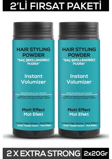 Fontenay Saç Şekillendirici Pudra Toz Wax Mat Effect Mavı 20gr X2 + 1018 Tarak'ı 3'lü Set