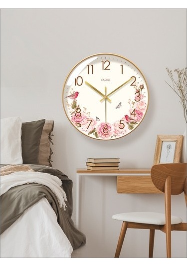 Goldenqian Samuel Nugent 14 Inç Basit Pastoral Tarzı Oturma Odası Duvar Saati P8ono5 Altın