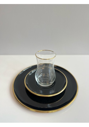 Glore 18 Parça Solid Pasta Çay Seti Siyah 85488 Siyah