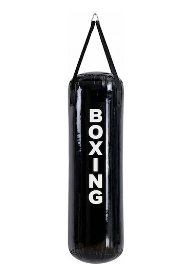 50 Cm Yırtılmaz Siyah Deluxe Boxing Boks Torbası Ve Tavan Kancası Siyah