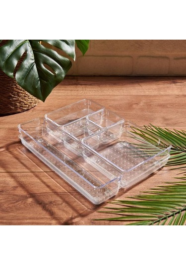 Qutu Şeffaf Çekmece İçi Düzenleyici - 30x23x5 Cm ŞEFFAF