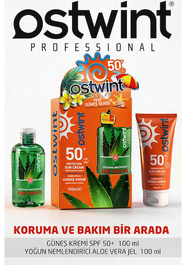 Ostwint SPF50+  Güneş Kremi + Güneş Sonrası Aloe Vera Jel 2 x 100 ML