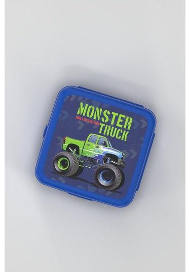 Renga Leya Monster Truck Desenli Pp Çocuk Beslenme Kabı Ve Suluk Seti 192013 Mavi Mavi