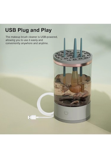 Yifomall "şeffaf Makyaj Fırçası Temizleyici - 7000 Rpm Hız Ve Ses Dalgası İle Derin Temizlik, Usb Güçlü, Saklama Özellikli"