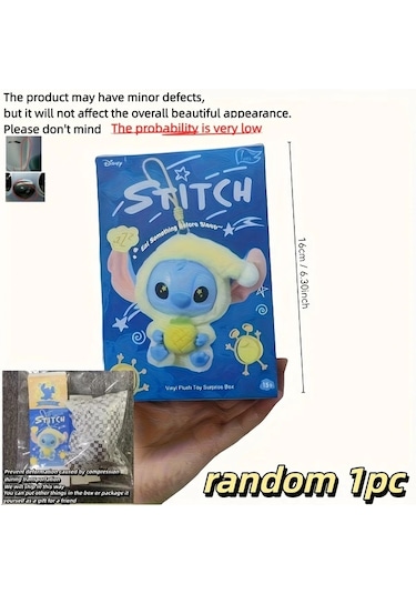 Honeybeeshop Rastgele 1 Adet Stitch Surprise Gizem Kutusu Kalp Seklinde Pati Mavi Yesil Kiyafetler Ev Dekoru Pelus Stitch Bebek