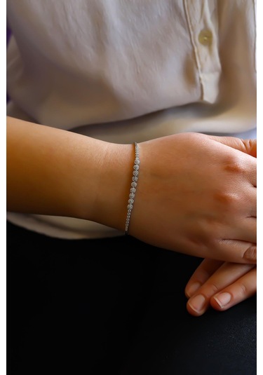 Yuvarlak Kesim Işık Seli Altın Bileklik Sarı Altın