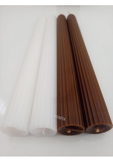 Yılbaşı Özel Serisi 4'lü Kahverengi Beyaz Şamdan Doğal Kokulu