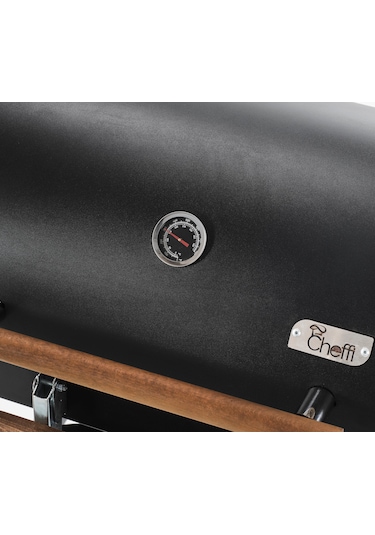 Grillord 50 Kömürlü Barbekü 1 Adet Döküm Izgaralı + Hediye Seti Siyah