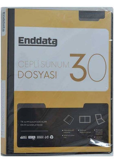 Enddata Ön Cepli Sunum Dosyası 30'lu Siyah 1230-3