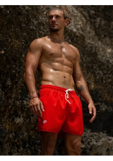 Union. Spor Yüzme Plaj Şortu Mayo 162383004 Kırmızı