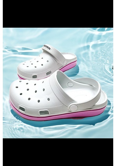 Yazlık Islak Zemin Yumuşak Taban Plaj,deniz Sandalet Terlik Beyaz - Pembe