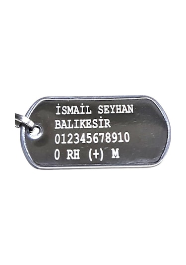 Orjinal Asker Künyesi - Lazer Kazıma - Army Dog Tag Gümüş