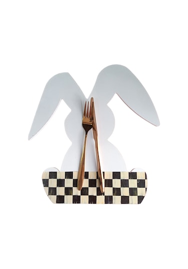 Paskalya Tavşan Supla - Amerikan Servis - Tabak Altı Ahsap Supla Çok Renkli