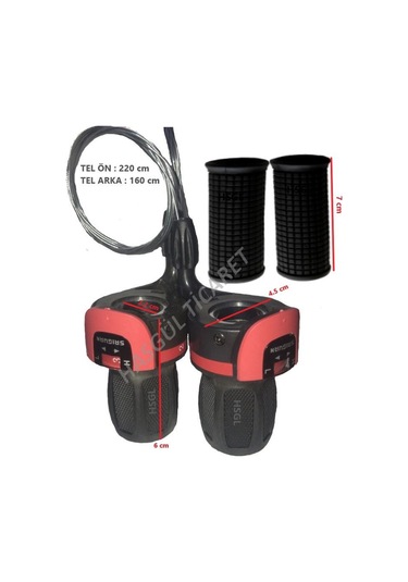 Hsgl Bisiklet Vites Kolu Siyah Ön Attırıcı Arka Attırıcı Set Bisi Kırmızı - Siyah