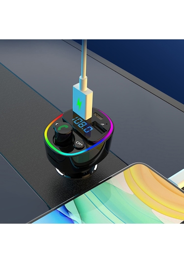 Leezsing Araç İçin Çift Usb Şarjlı Bluetooth Fm Vericili Mp3 Çalar - Voltaj Takip Ve Hafıza Fonksiyonlu
