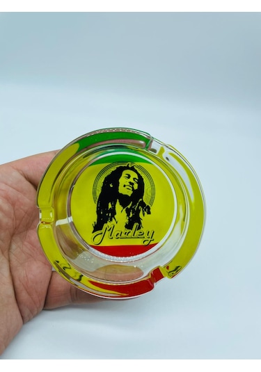 Alcan Marka Cam Küllük Isıyadayanıklı Bobmarley Kültablası //85mm