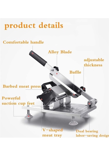 Tcherchi Paslanmaz Çelik Manuel Dondurulmuş Et Dilimleyici Inox