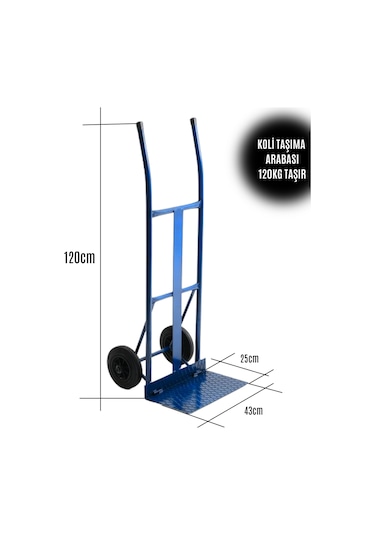 Koli Taşıma Arabası Katlanır Tablalı 120kg Taşıma Kapasiteli El Arabası