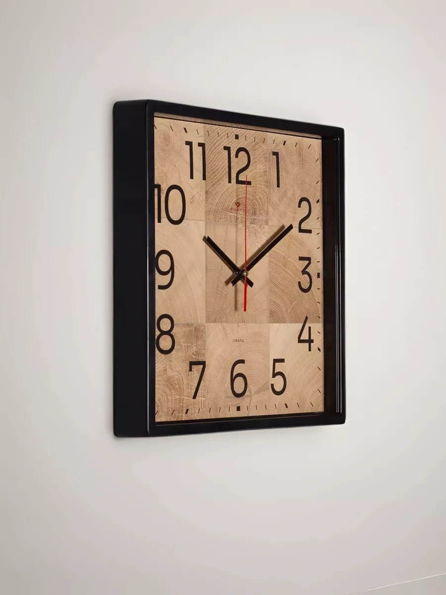 Rubın Duvar Saatleri, Kare Şeklinde, İç Mekan İçin, 30 Cm. 224979751 Açık Kahverengi