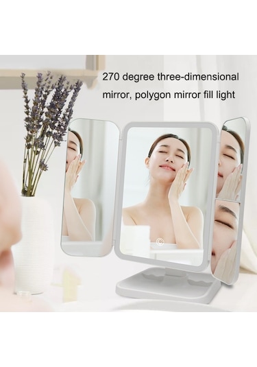 Ctbx 430 Üç Taraflı Katlanır Led Makyaj Aynası
