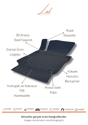 Volkswagen Caddy 3d Havuzlu Paspas Bagaj Havuzu Seti 2011-2020 Uyumlu