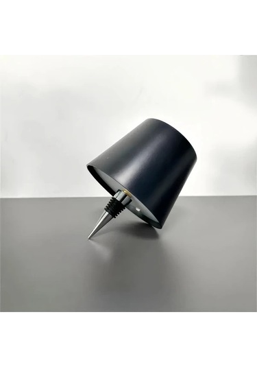 Honeybeeshop Şarj Edilebilir Kablosuz Şişe Lambası Siyah 3 Renk Sıcaklığı Ofis Mobilyaları İçin Masa Lambası Çeşitli Şişelere Uyumlu Siyah