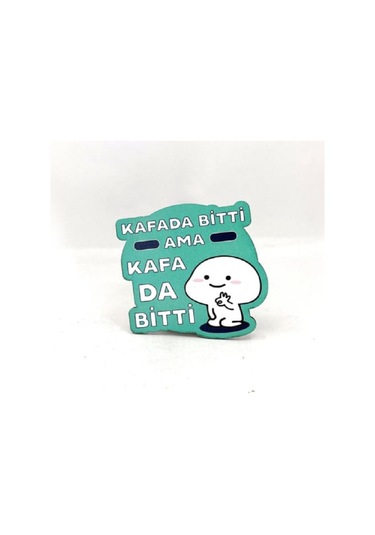 Kafada Bitti Ama Kafa Da Bitti Baskılı Ahşap Bardak Altlığı