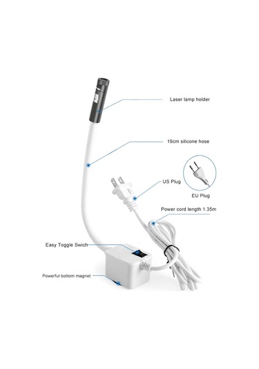 5mw Nokta Kırmızı Işık Hortumu Manyetik Kızılötesi Lazer Konumlandırma Led Çalışma Işığı Us Fiş