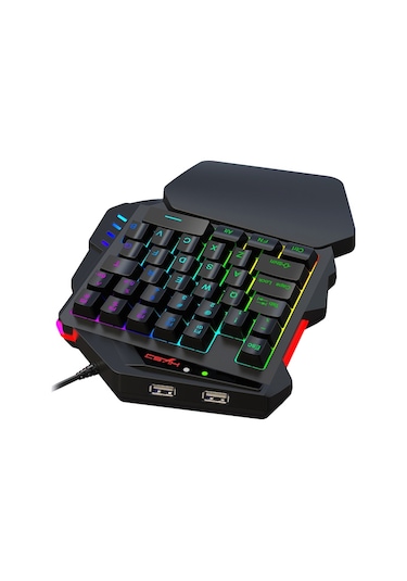 Carrier "hxsj V500 Tek Elle Oyun Klavyesi - Rgb Aydınlatmalı,