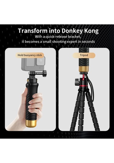 Puluz Hızlı Açılan Yüzer Saplı El Tutamağı Siyah