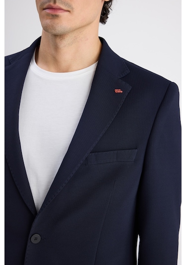 Twn Slim Fit Lacivert Armürlü Kumaş Ceket 6ec04bb01474m 101